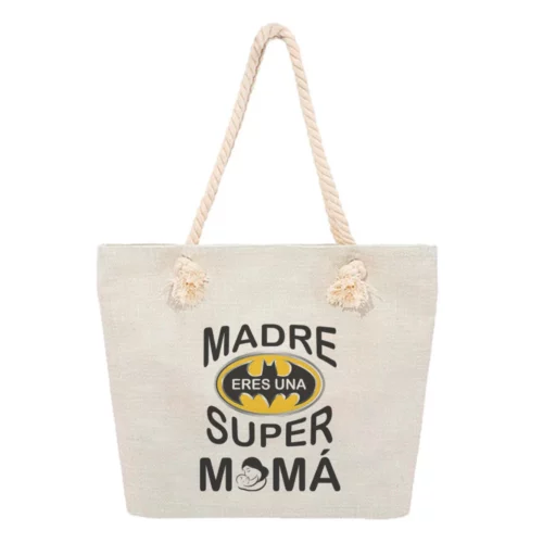 Bolsa Playa - Madre Super Mamá Negro