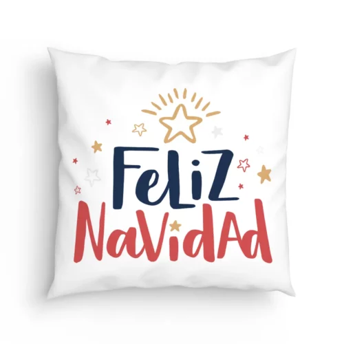 Cojín Feliz Navidad Dorada