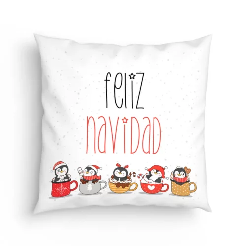 Cojín Feliz Navidad tacitas