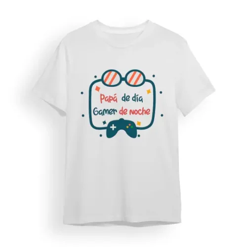 Camiseta Padre papá de día gamer de noche