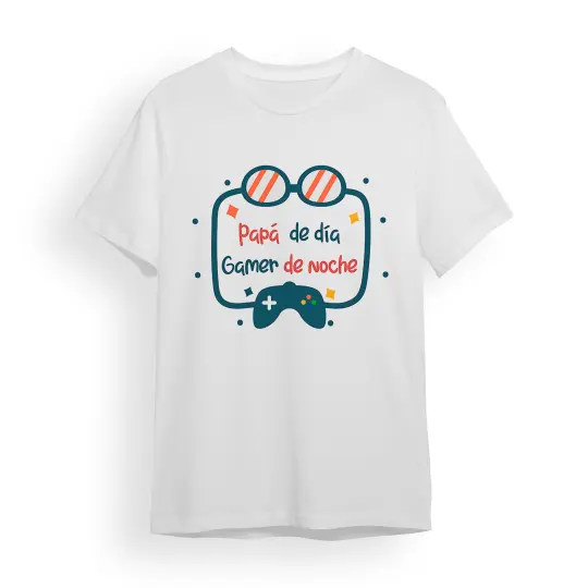 Camiseta Padre papá de día gamer de noche