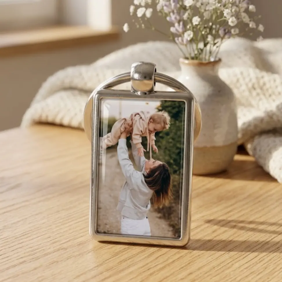 Llavero personalizado metálico rectangular