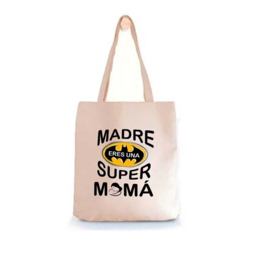 Tote Bag Madre Eres Una Super Mamá Negro