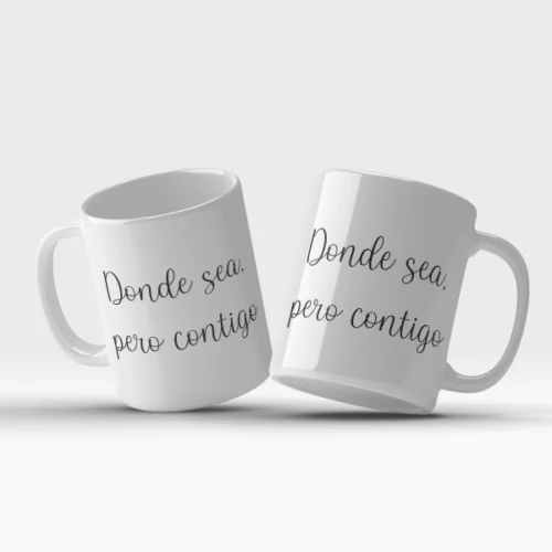 Taza Enamorados donde sea, pero contigo