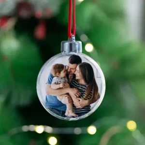 Bolas esféricas con fotos para el árbol de Navidad