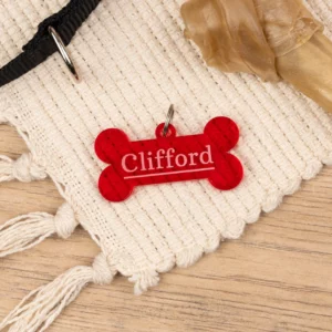 Chapa para perro de hueso metacrilato