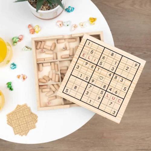 Juego sudoku personalizado de madera