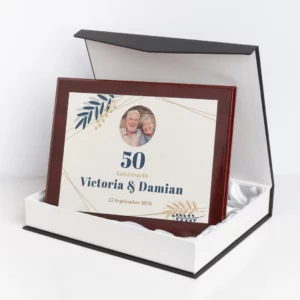 Placa conmemorativa personalizada de caoba