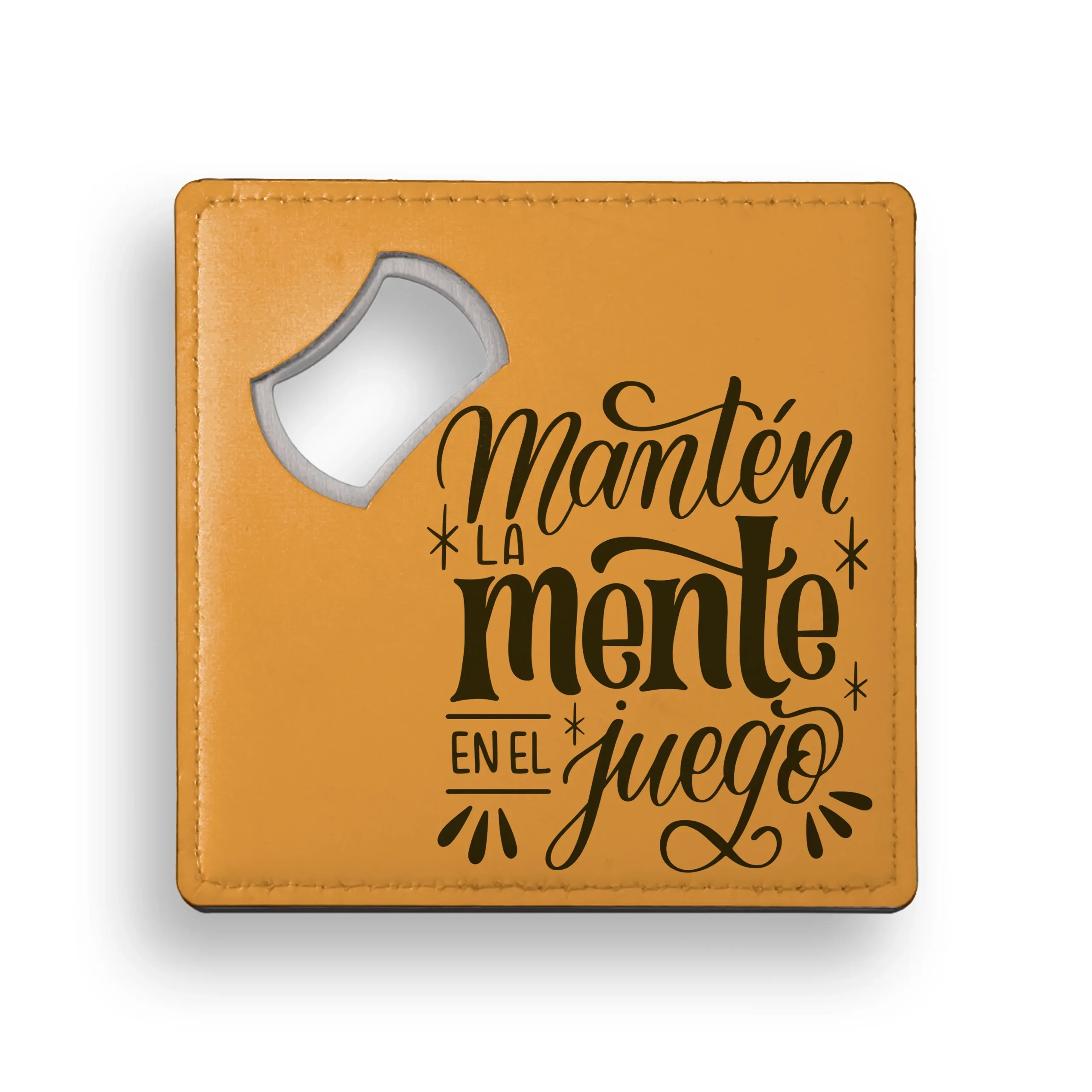 Posavasos de polipiel con abrebotellas