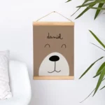 Póster de tela personalizado con marco de madera para colgar