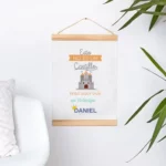Póster de tela personalizado con marco de madera para colgar