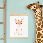 Póster de tela personalizado con marco de madera para colgar