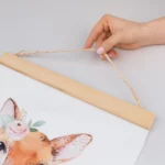 Póster de tela personalizado con marco de madera para colgar