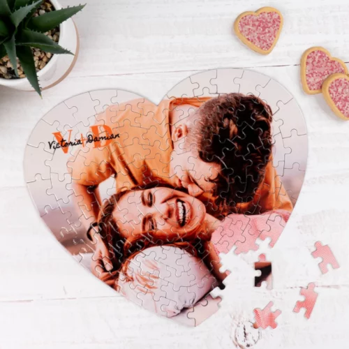 Puzzle personalizado con forma de corazón