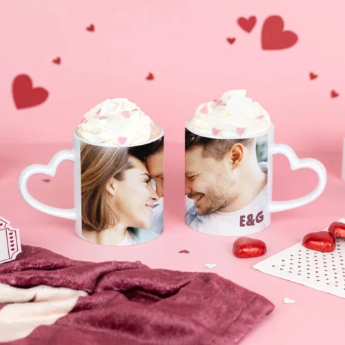 Taza personalizada con asa de corazón