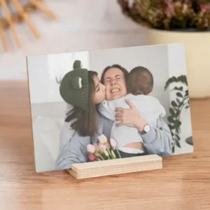 Tarjeta de madera impresa con foto