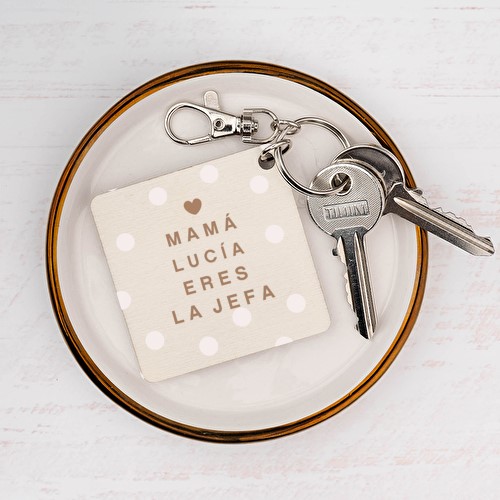 Llaveros de madera "Mamá eres la Jefa"