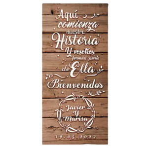 Cartel boda Aquí comienza...