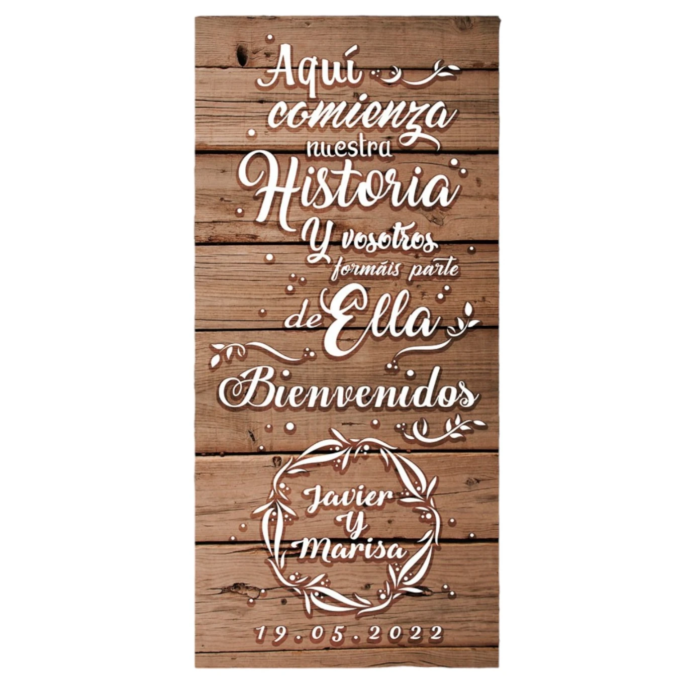 Cartel boda Aquí comienza...