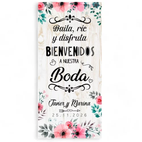 Cartel boda Baila Flowers
