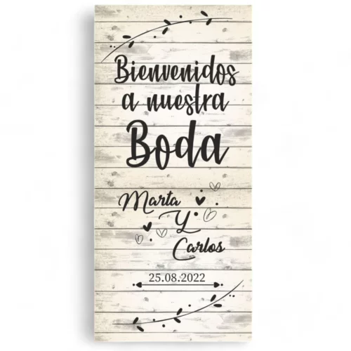 Cartel Boda Bienvenidos White
