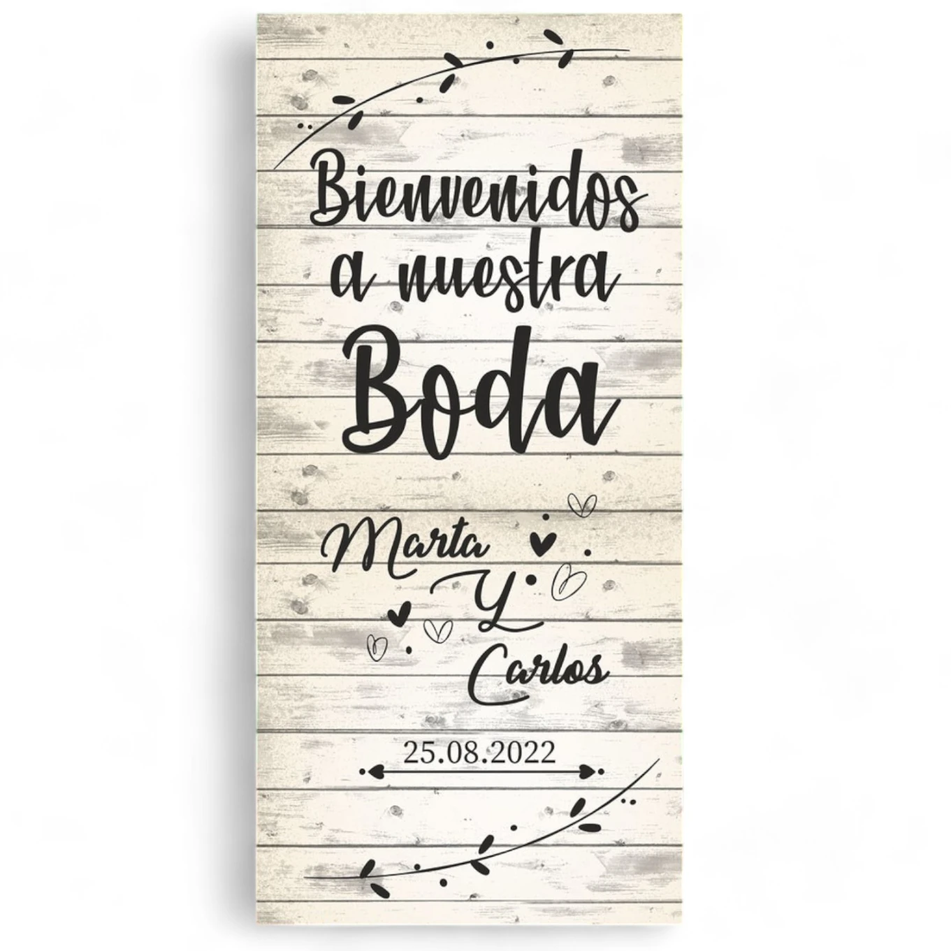 Cartel Boda Bienvenidos White