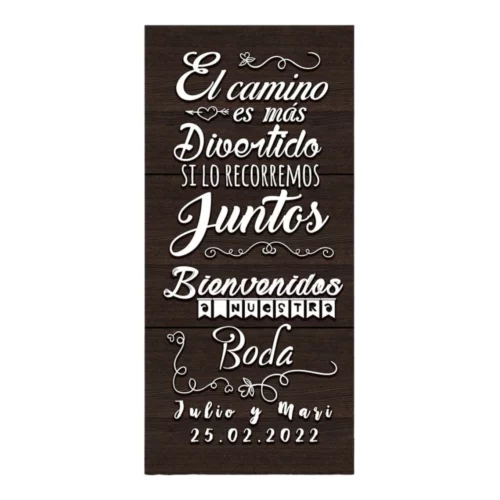 Cartel boda Camino Divertido