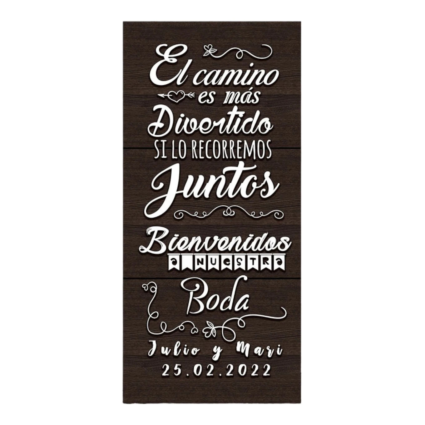 Cartel boda Camino Divertido