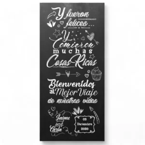 Cartel boda Cosas ricas