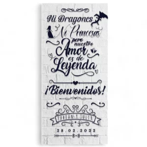 Cartel boda Dragones y Princesas