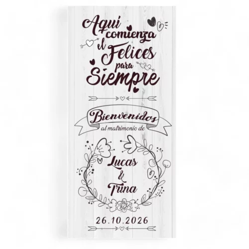 Cartel boda Felices para Siempre