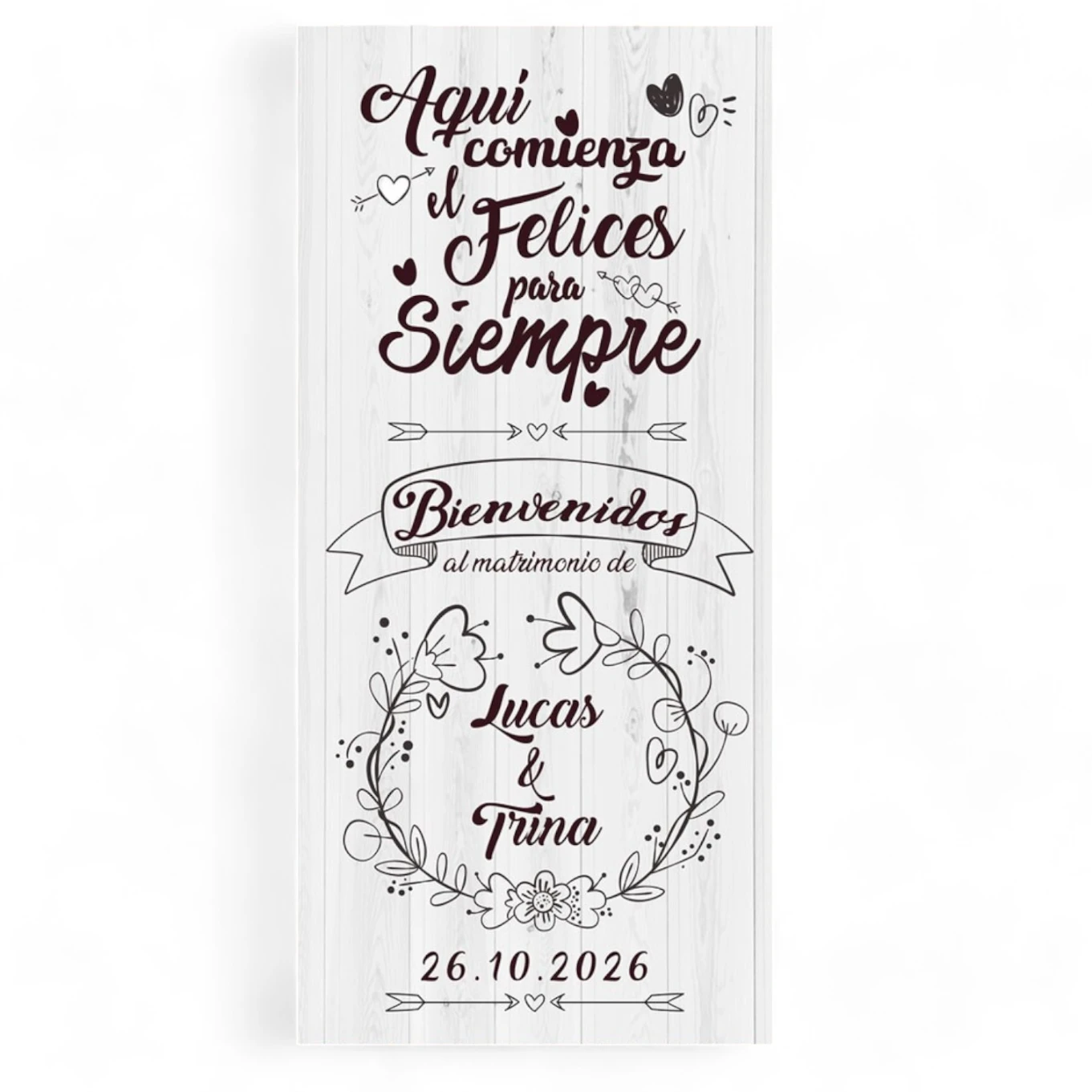 Cartel boda Felices para Siempre