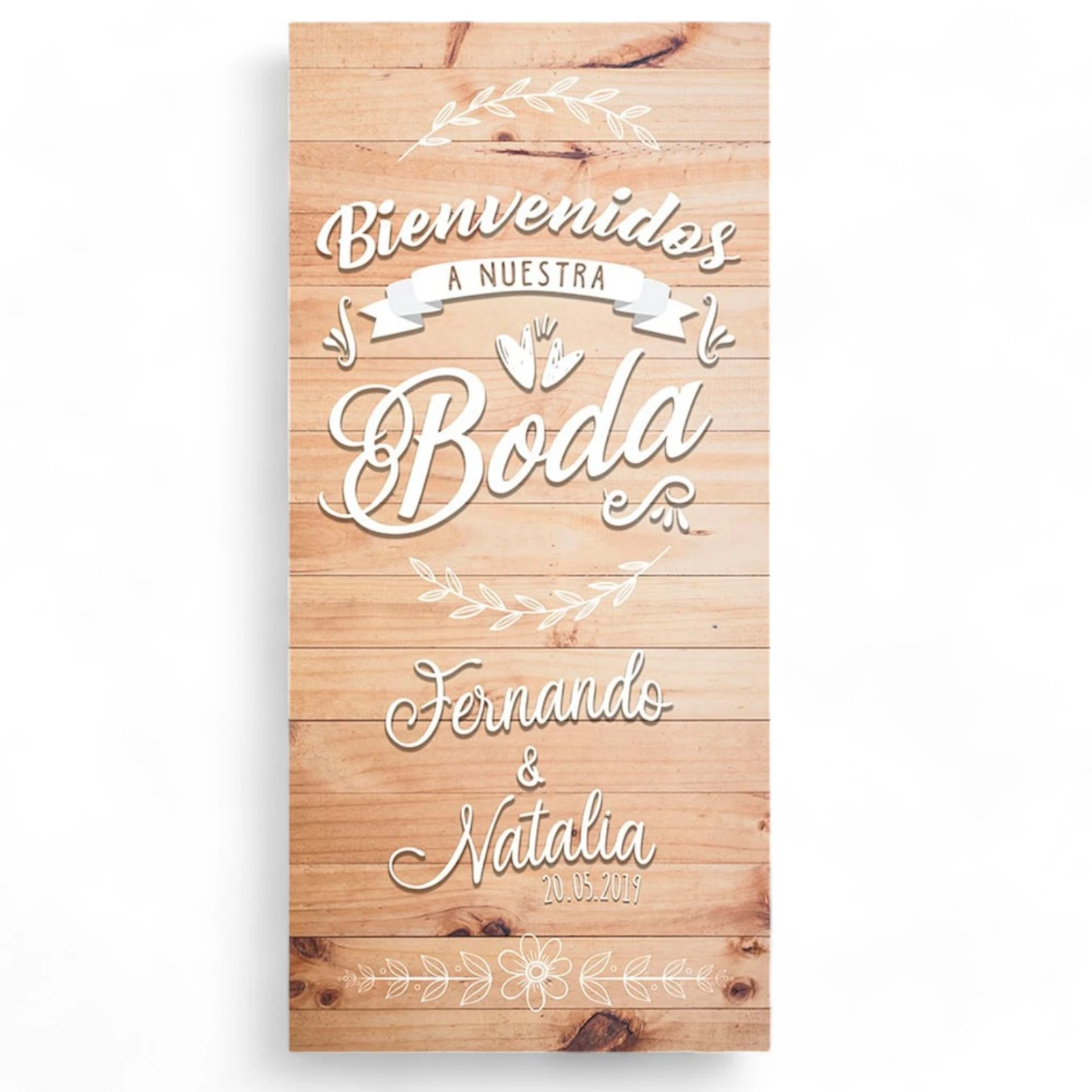 Cartel boda Wood