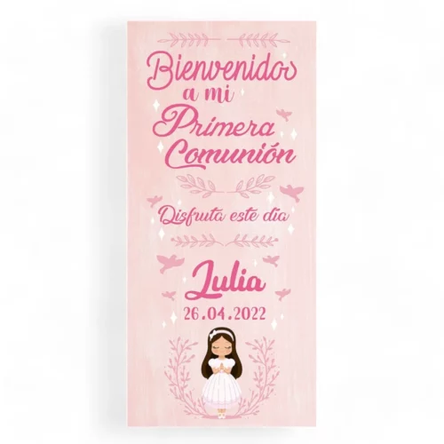 Cartel Comunión Pink