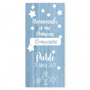 Cartel Comunión Simple Blue