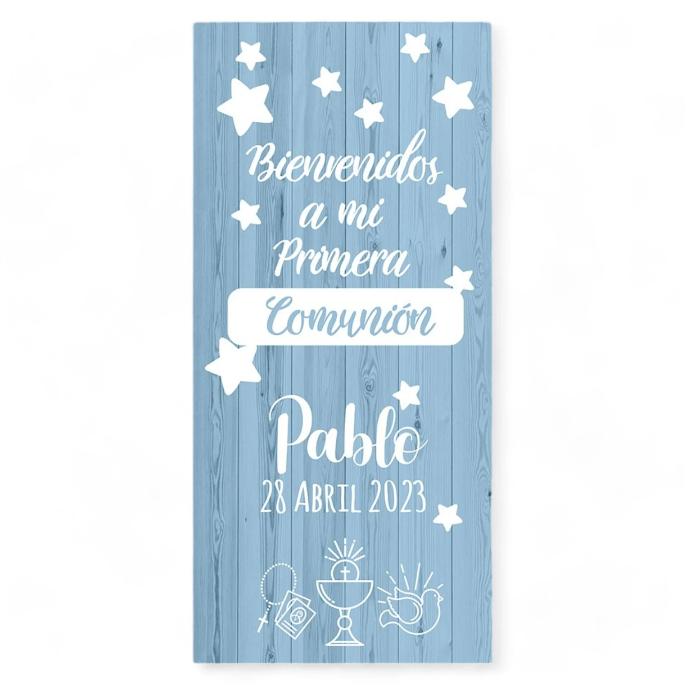 Cartel Comunión Simple Blue