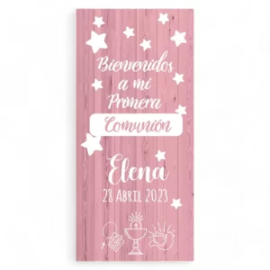Cartel Comunión Simple Pink