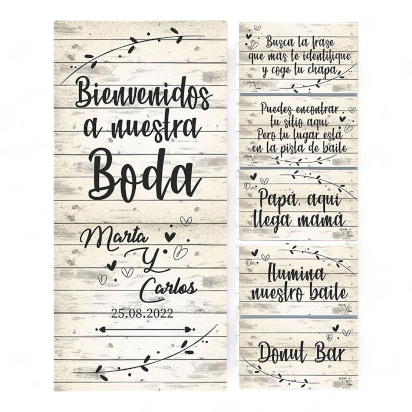 Pack Carteles boda Bienvenidos White