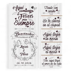 Pack Carteles boda Felices Siempre