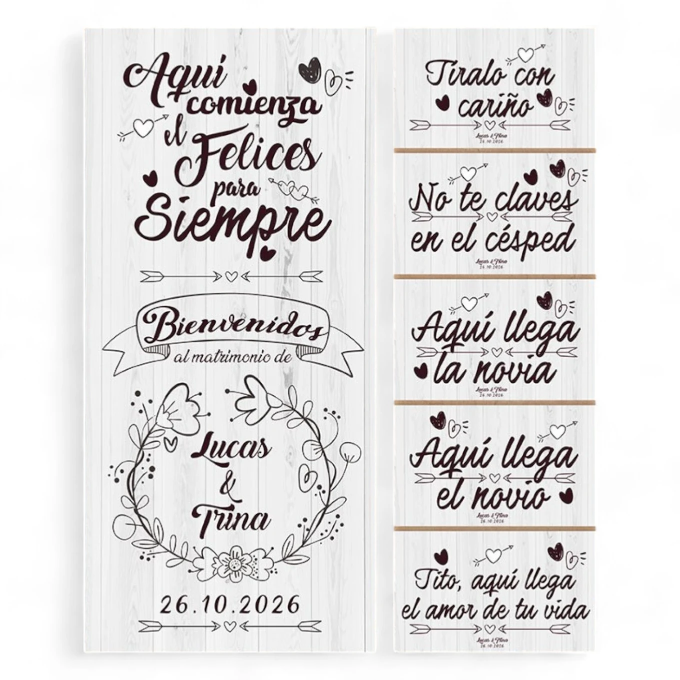 Pack Carteles boda Felices Siempre