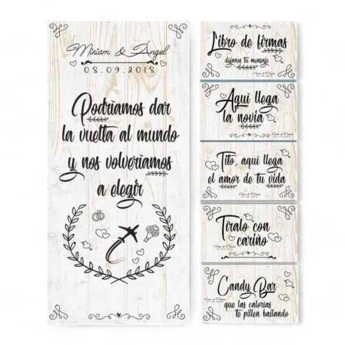 Pack Carteles boda Vuelta al Mundo