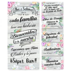 Pack Cartel Wedding Love más cinco carteles a elegir