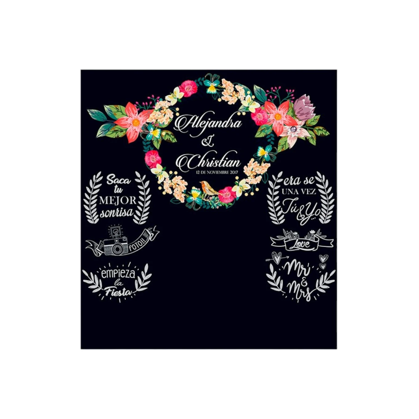 Photocall Lona Boda Flores