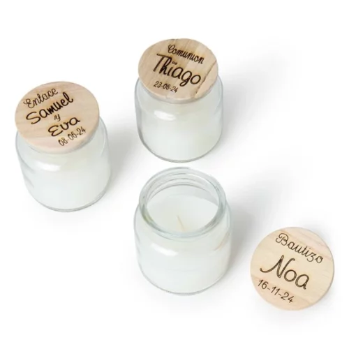 Vela Blanca Con Madera