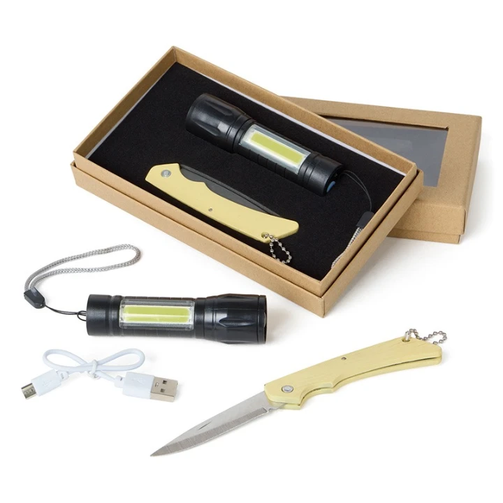Set Linterna Con Navaja Clara