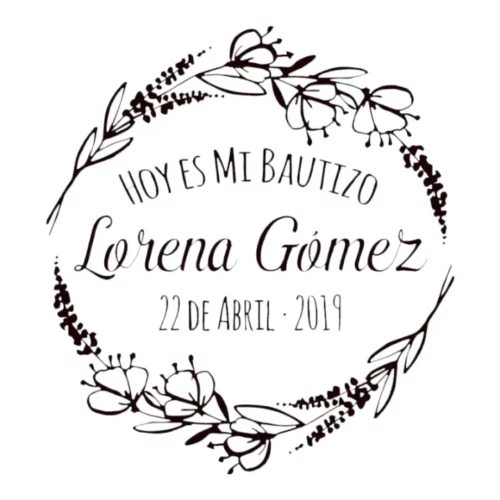Sello Bautizo Flores