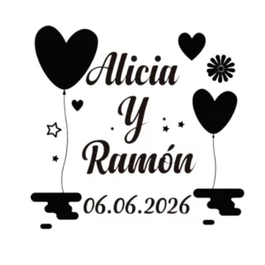 Sello Boda Flores Balloon