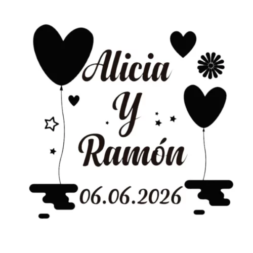 Sello Boda Flores Balloon