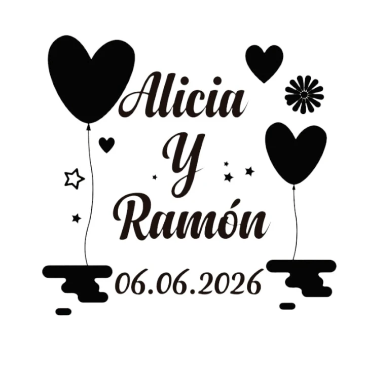 Sello Boda Flores Balloon