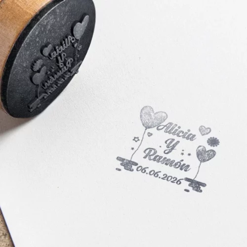 Sello Boda Flores Balloon